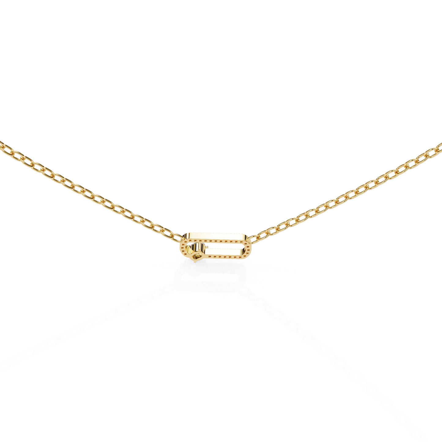 Cushion Cut Lab Grown Diamond Link Pendant With Chain | 18K