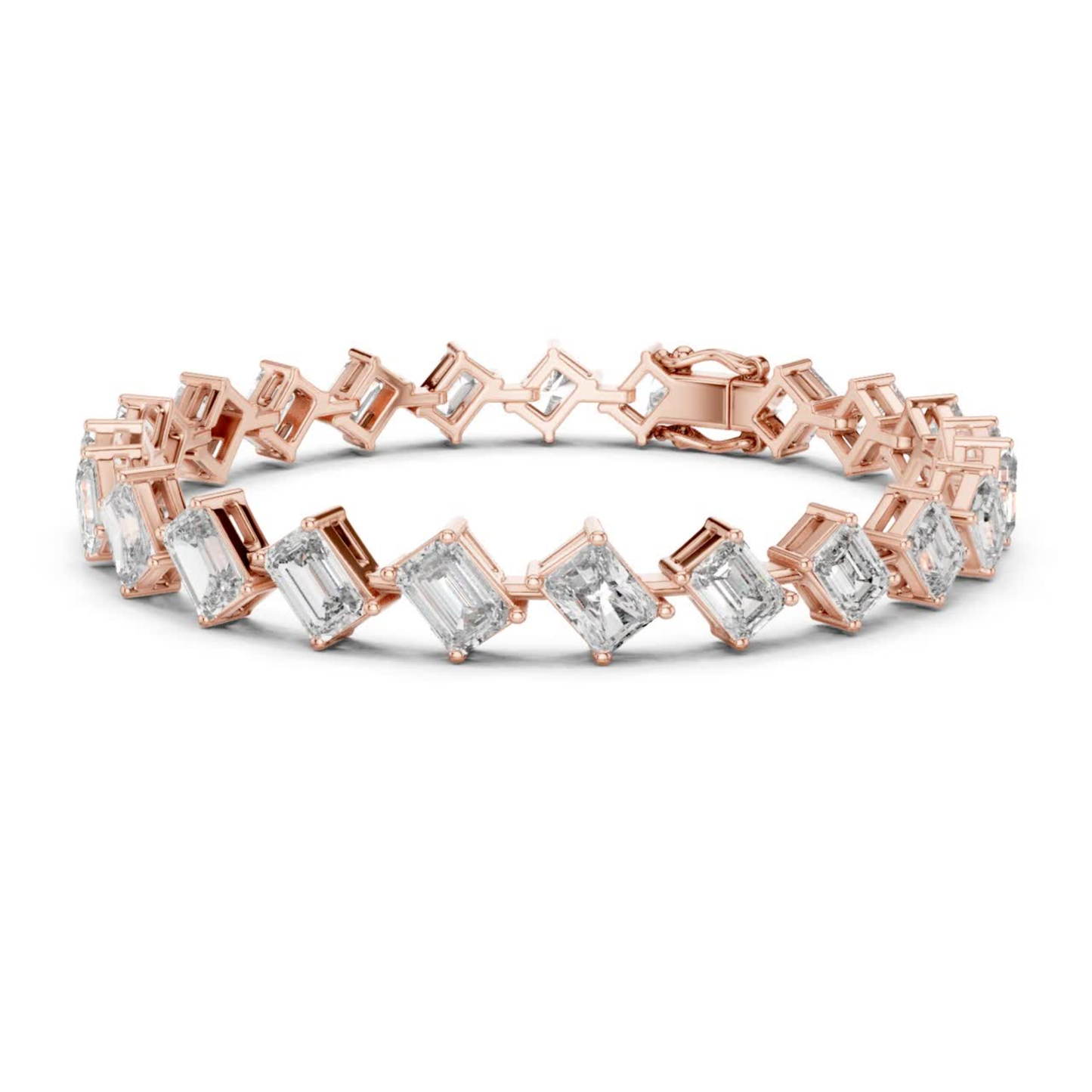 Emerald & Radiant Cut Diamond Tennis Bracelet | Luxury Style