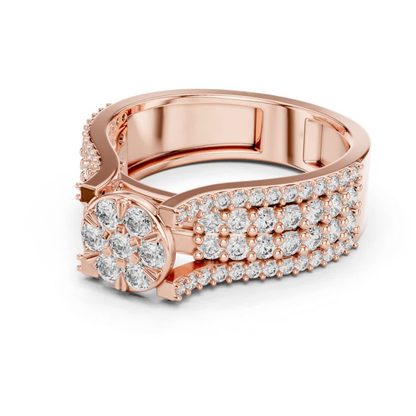 Flower Cluster Diamond Ring | Luxury Pave Gold Ring Style