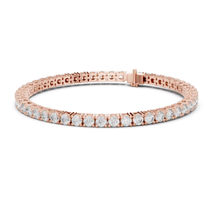 Round Cut Diamond Tennis Bracelet | Luxury White Gold Style