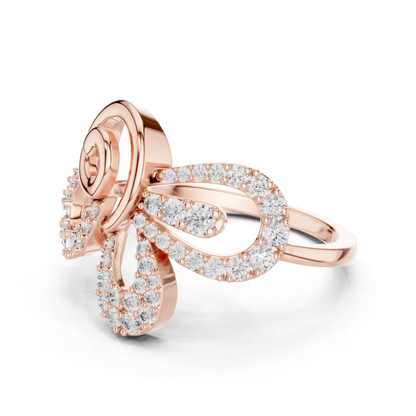 Elegant Diamond Swirl Open Ring | Luxury Contemporary Style