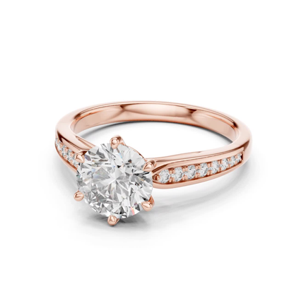Round Diamond Channel Side Band Ring | Brilliance in Perfect Flow