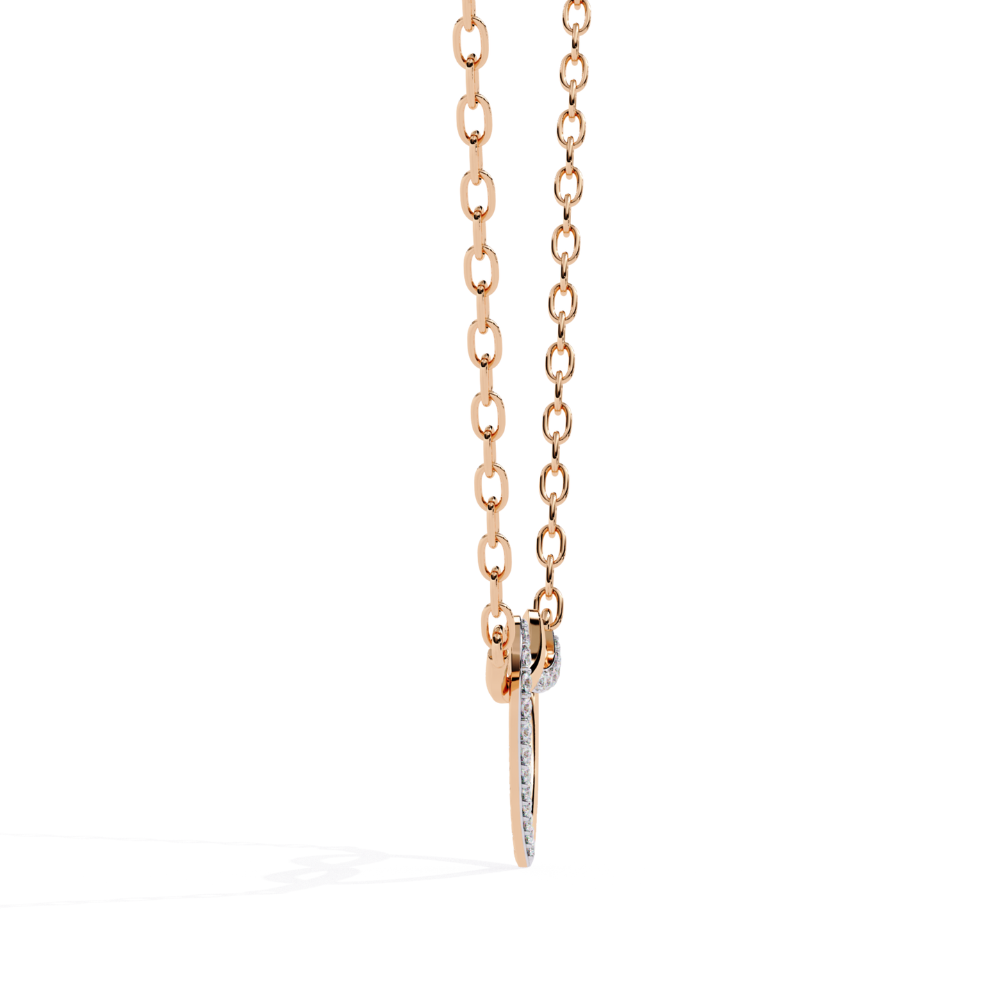 Infinity Heart Diamond Pendant Necklace For Valentine Gift