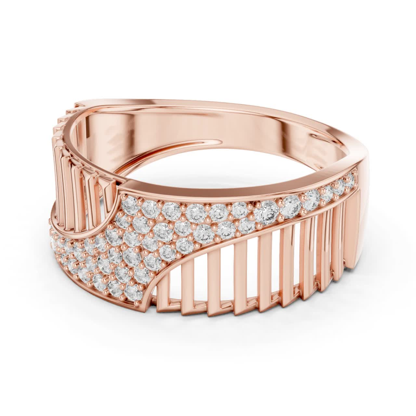 Modern Diamond Wave Band | Contemporary Luxury Jewelry Style