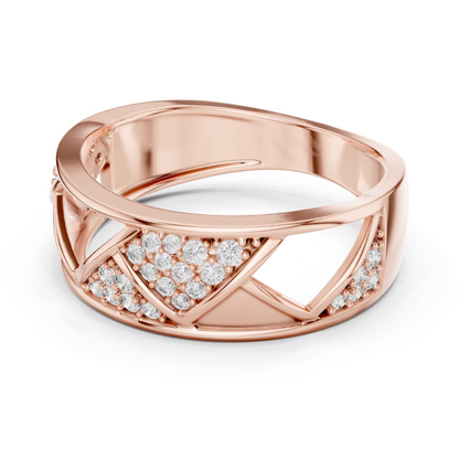 Round Diamond Open Triangle Ring | Modern Luxury Style
