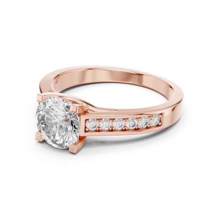 Round Diamond Channel Set Band Ring | Fine 18K 14K 10K Gold