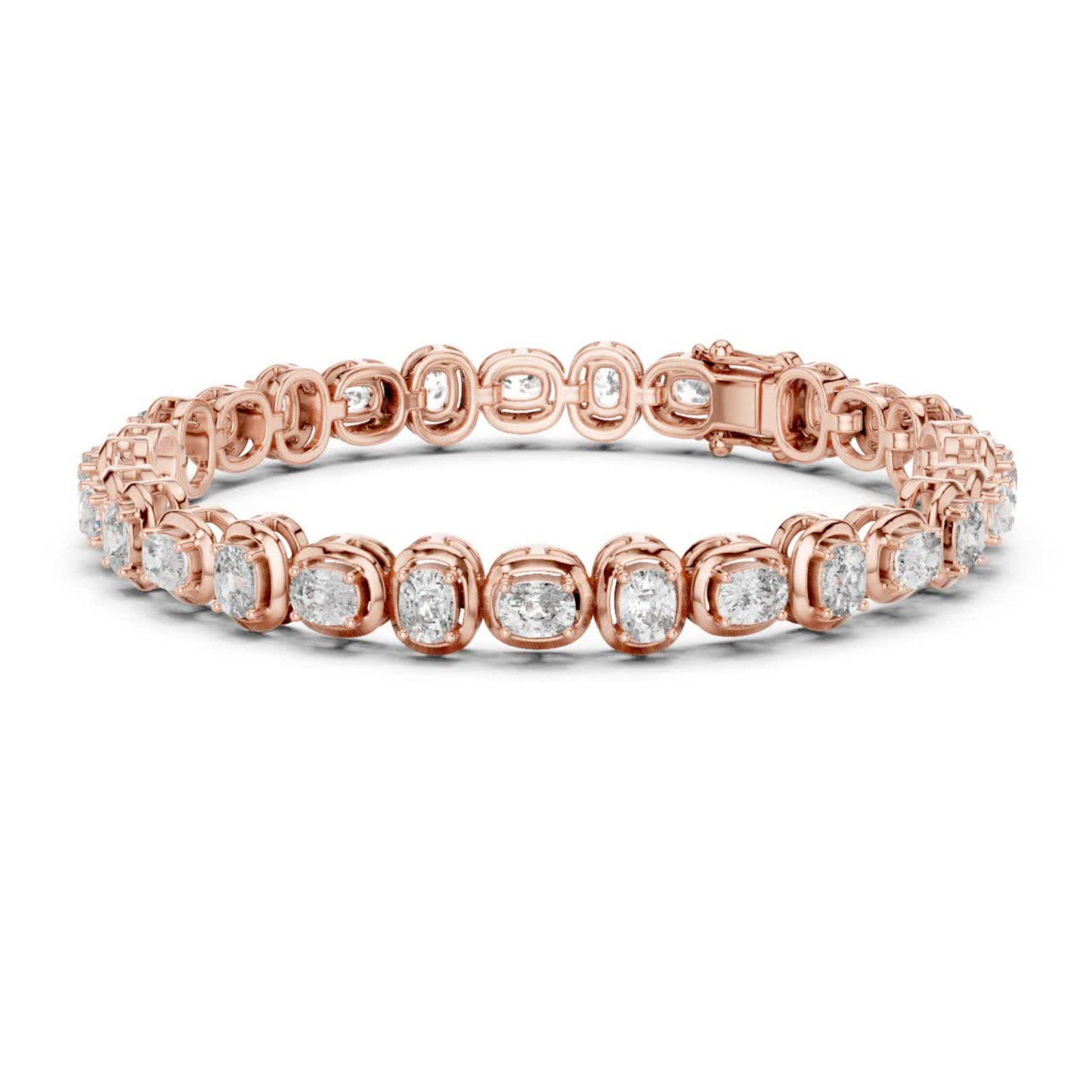 Cushion Cut Diamond Tennis Bracelet | Luxury White Gold Style