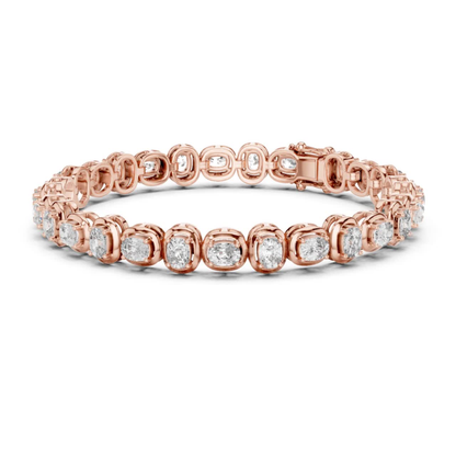 Cushion Cut Diamond Tennis Bracelet | Luxury White Gold Style