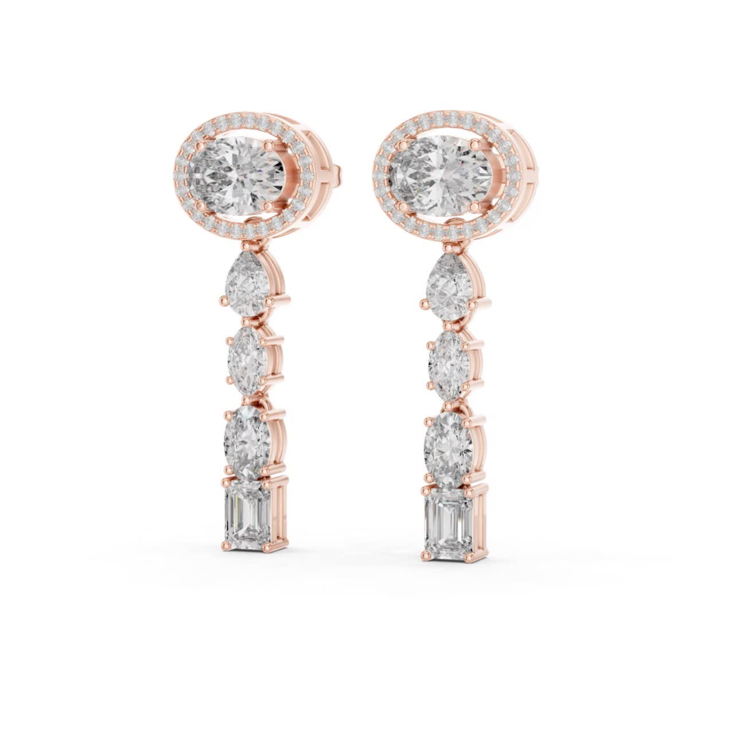 Oval Diamond Drop Earrings | Luxury Bridal Jewelry Style