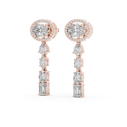 Oval Diamond Drop Earrings | Luxury Bridal Jewelry Style