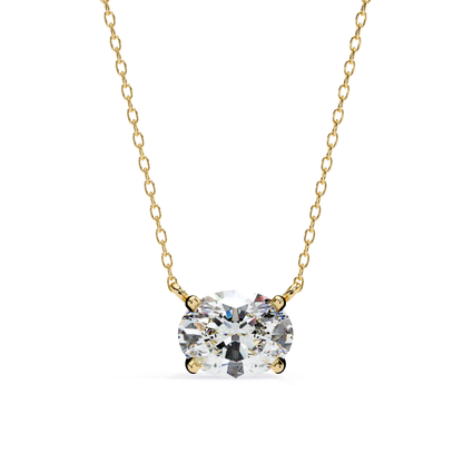 Oval Cut Lab Grown Diamond Pendant With Chain