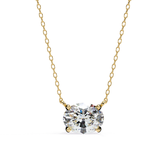 Oval Cut Lab Grown Diamond Pendant With Chain