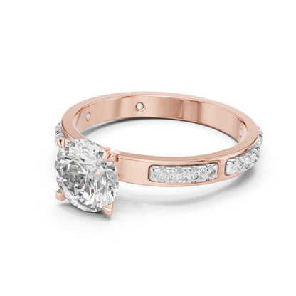 Round Diamond Bezel Side Band Ring | Sleekly Wrapped in Brilliance