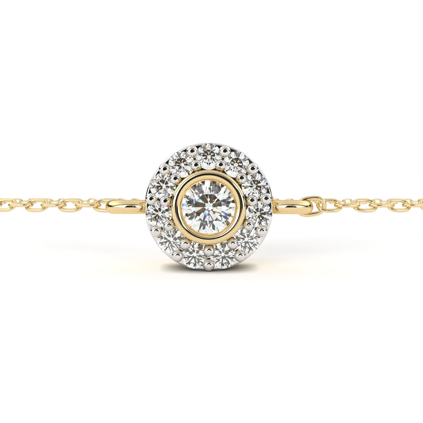 Radiant Halo Diamond Bracelet