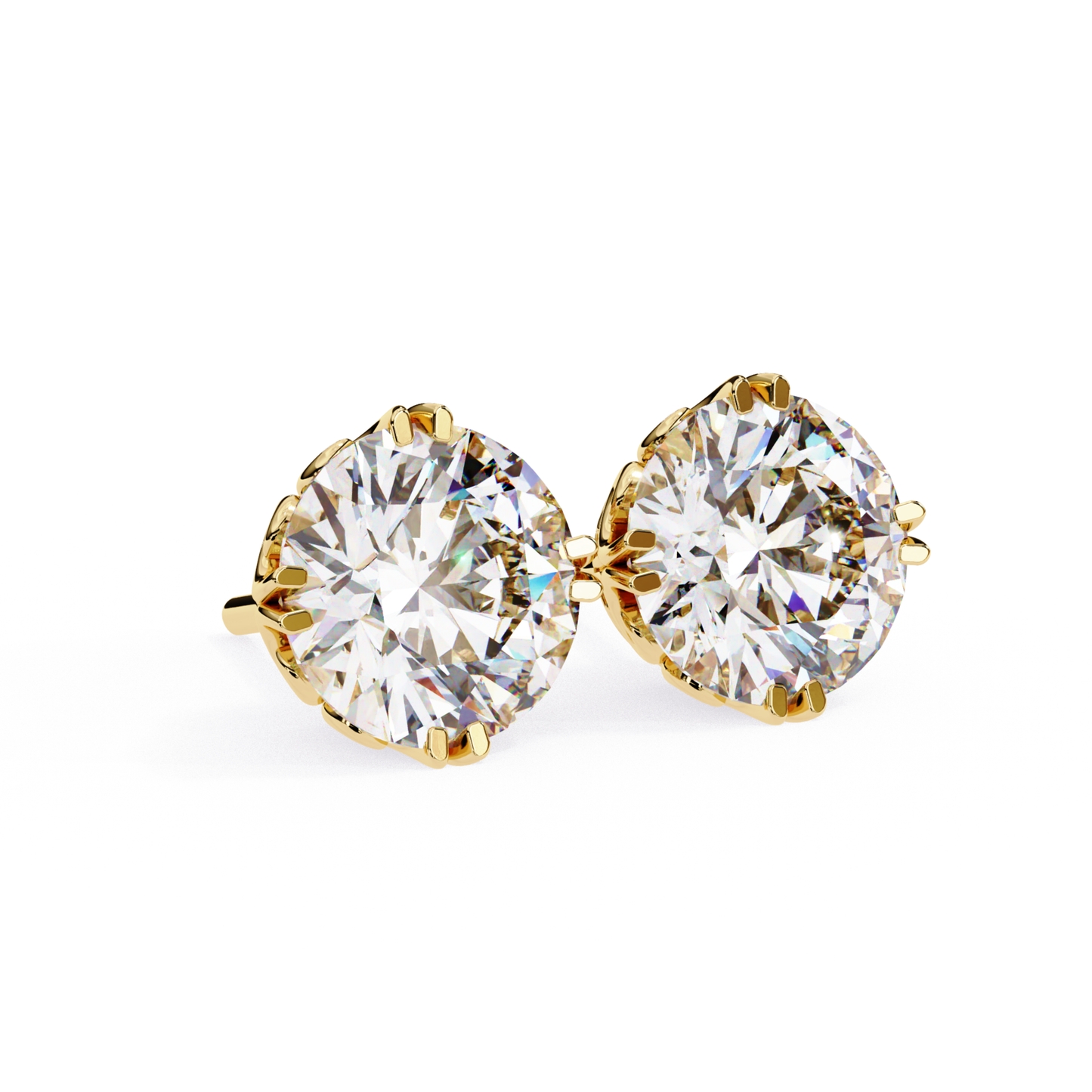 Golden Fleur Lab Grown Diamond Stud Earrings