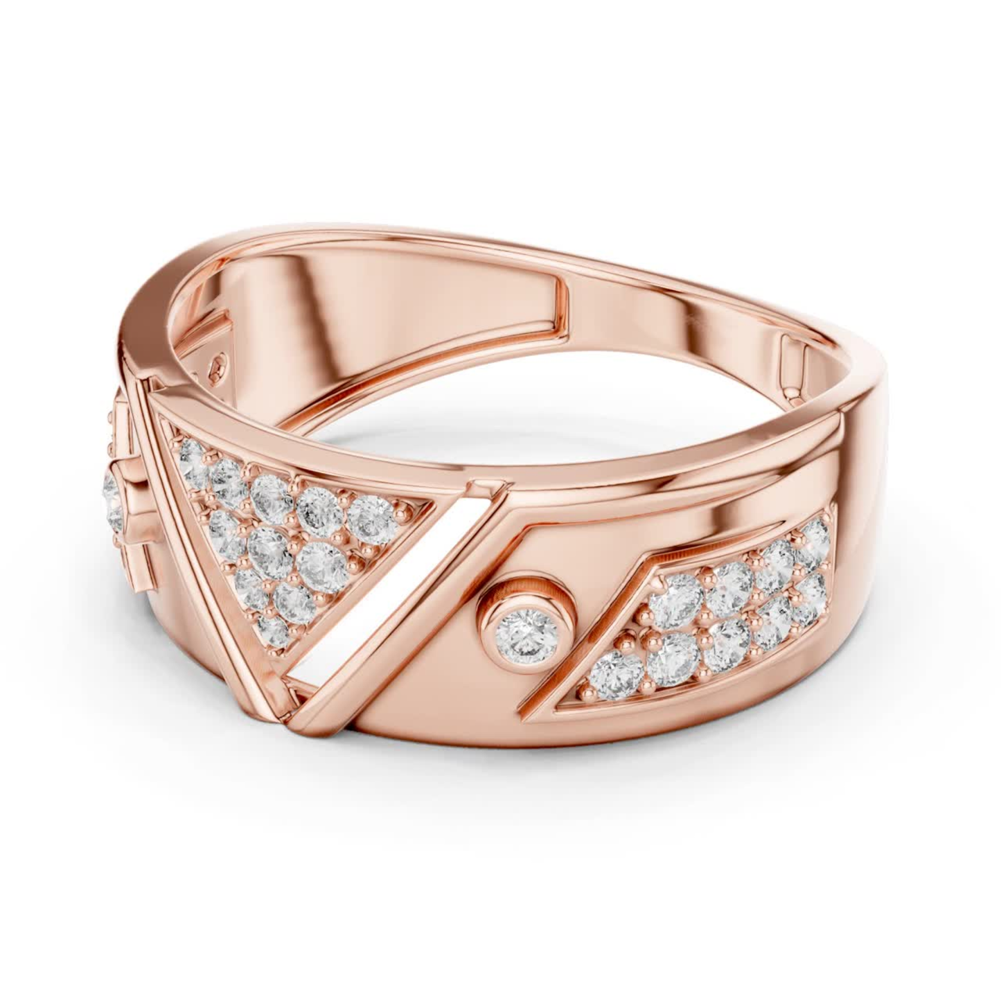 Luxury Triangle Diamond Band Rings | Modern Glamour Style