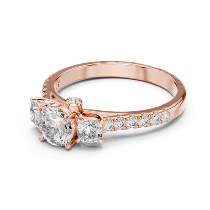 Round Diamond Side Stone Band Ring | Brilliance All Around