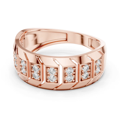 Round Diamond Men's Band | Modern Luxury Wedding Style
