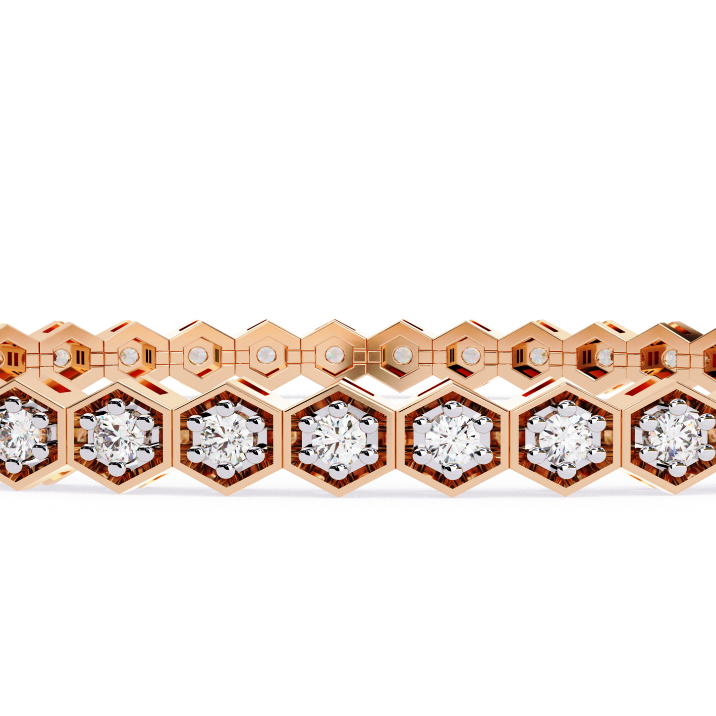 Hexa Gold Diamond Tennis Bracelet | Six Sides of Pure Luxury