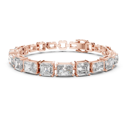 Emerald & Radiant Cut Diamond Tennis Bracelet | Luxury Style