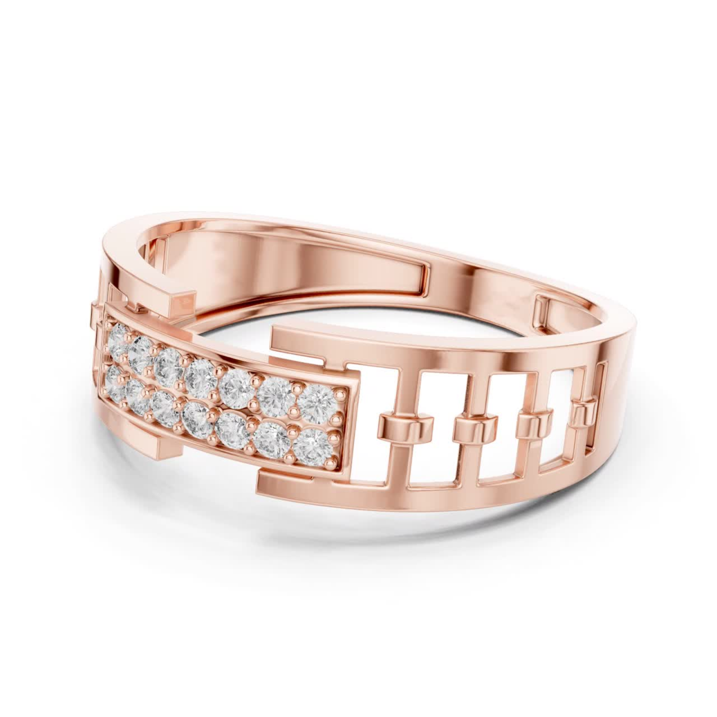 Round Diamond Men's Wedding Rings | Modern Luxury Band