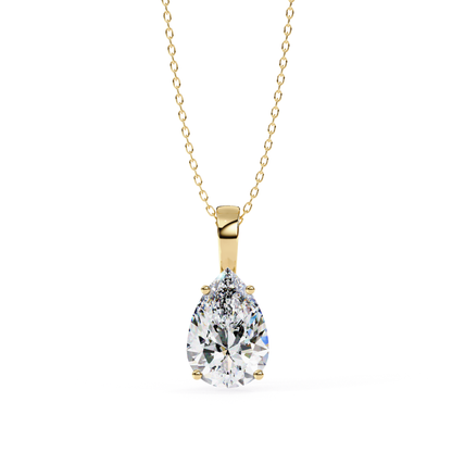Radiant Pear Elegance Pendant | 18K Fine Gold Jewelry