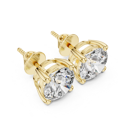 Ohrstecker mit runden Diamanten und klassischer Krappenfassung | 18K