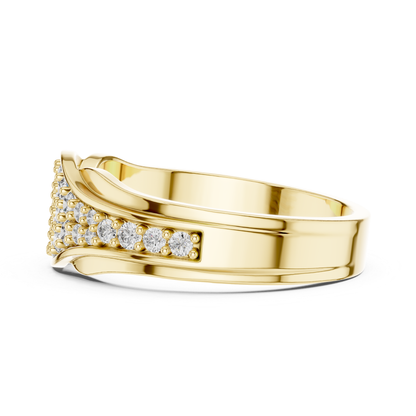 Round Diamond Cluster Wave Band | Elegant Luxury Style