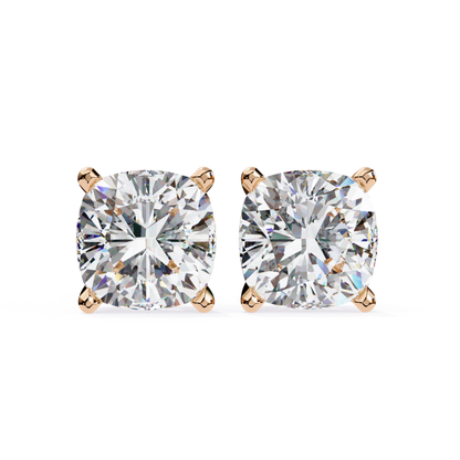 Pure Glow Laborgezüchtete Diamantkissen-Ohrstecker | Feines 18K Gold