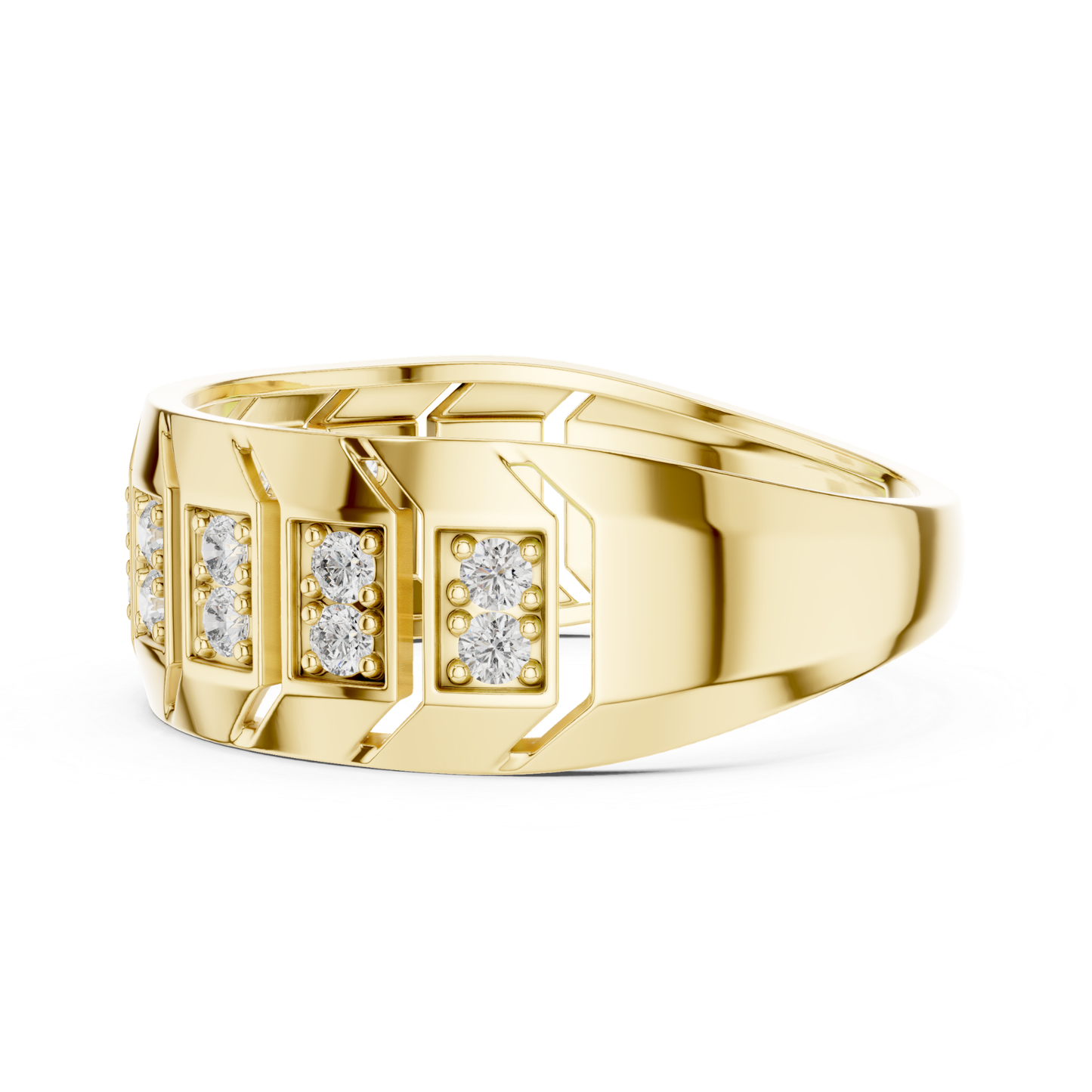 Round Diamond Men's Band | Modern Luxury Wedding Style