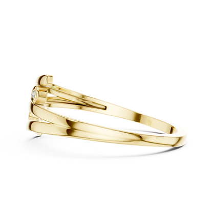 Bezel Diamond Open Wrap Ring | Modern Minimal Luxury Style