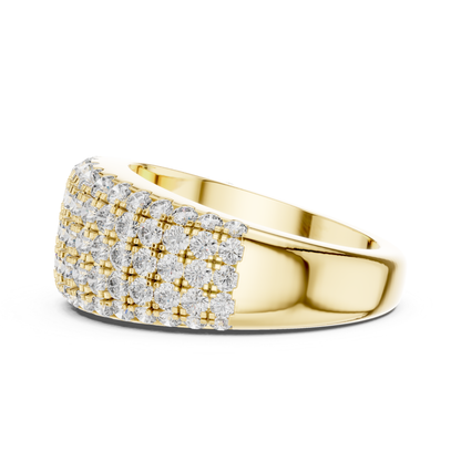 Luxury Multi Row Diamond Ring | Round Brilliant Sparkle