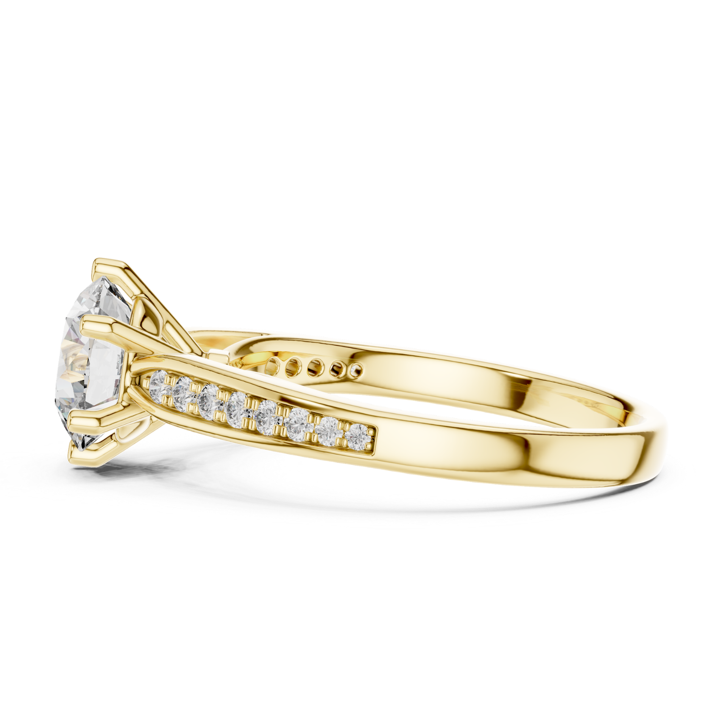 Round Diamond Channel Side Band Ring | Brilliance in Perfect Flow