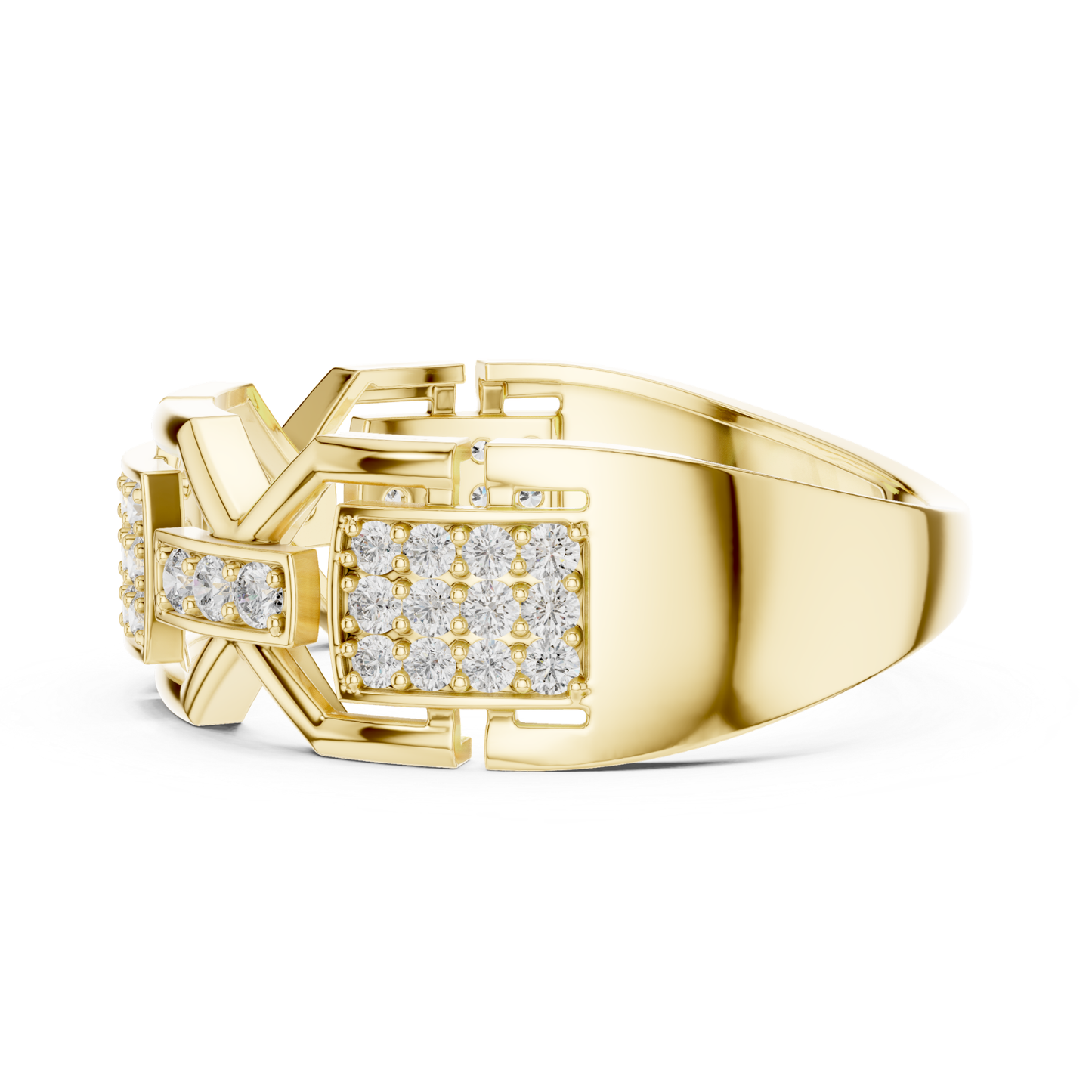 Luxury Diamond Geometric Band Ring | Modern Statement Style