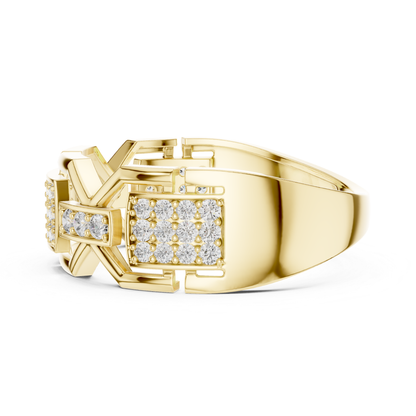Luxury Diamond Geometric Band Ring | Modern Statement Style