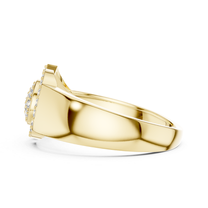 Round Diamond Geometric Statement Ring | Modern Luxury Style