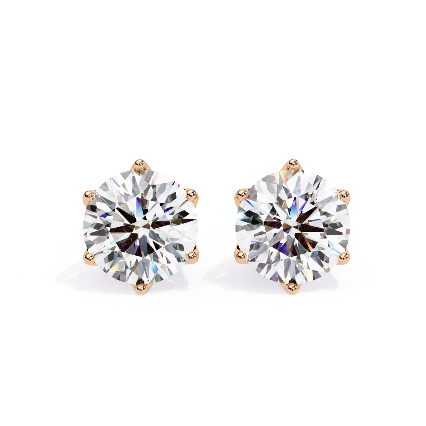 Rose Gold Lab Grown Diamond Stud Earrings