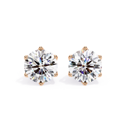Rose Gold Lab Grown Diamond Stud Earrings