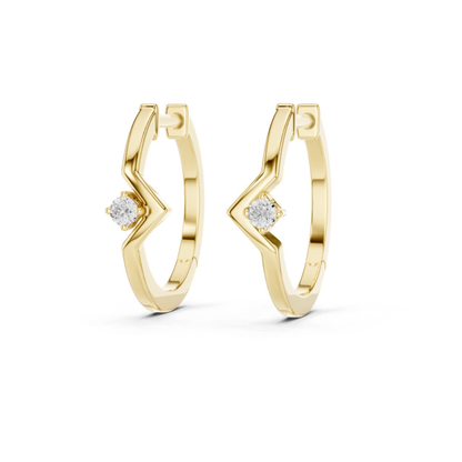 Modern Zigzag Diamond Hoop Earrings with Minimal Elegance | Luxury Jewelry