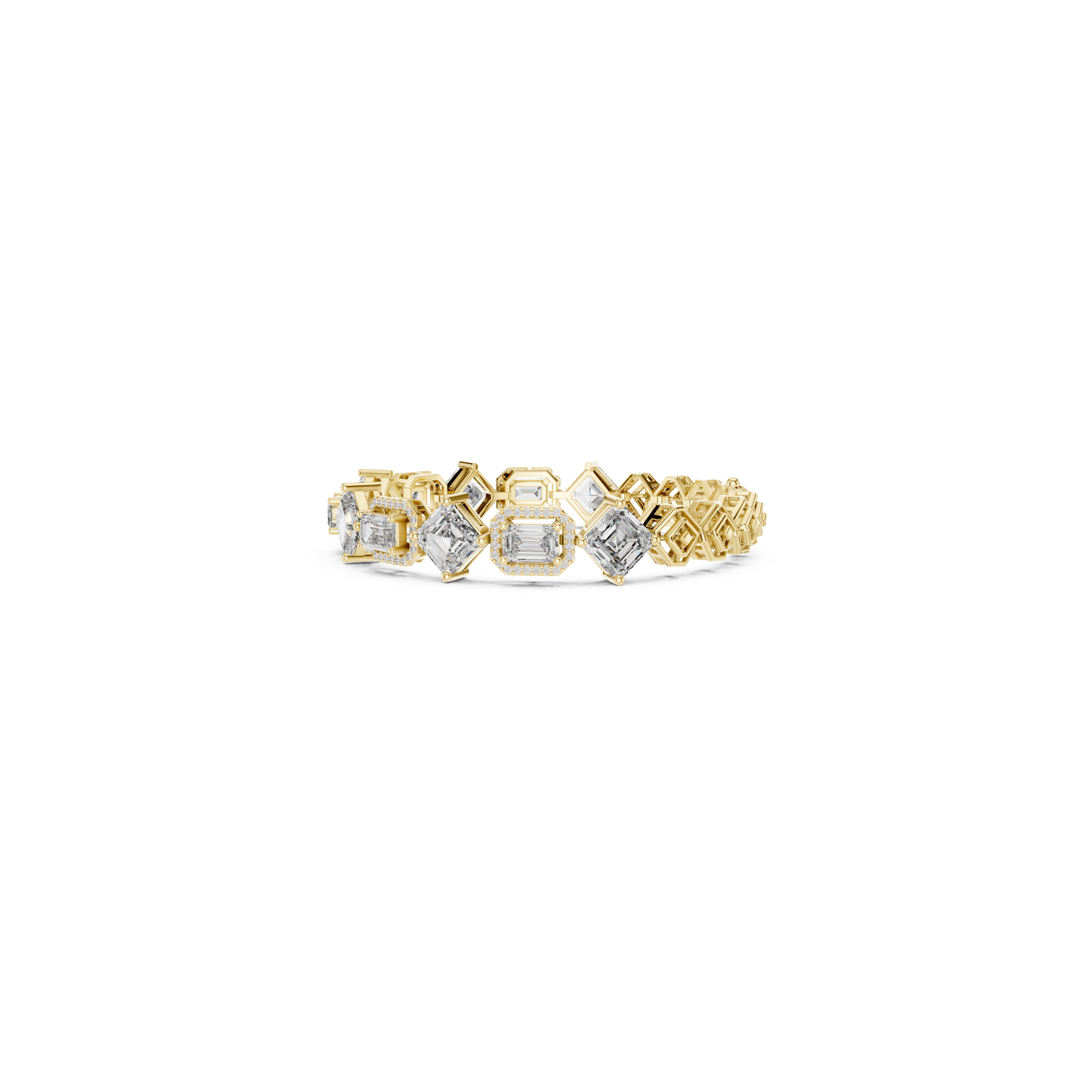 Round, Emerald & Radiant Diamond Bracelet | Luxury Tennis Style