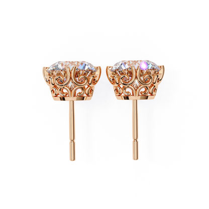 Golden Fleur Lab Grown Diamond Stud Earrings