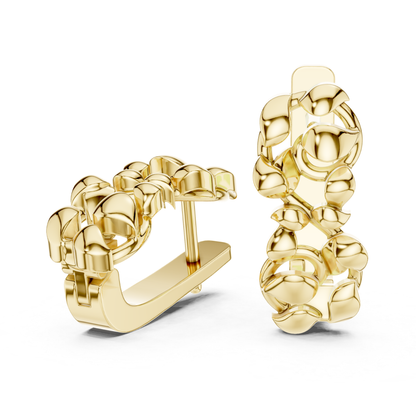 Abstract Leaf Gold Hoop Earrings | Contemporary Sculpted Elegance