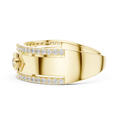 Luxury Diamond Square Center Band Rings | Modern Statement Style