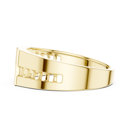 Luxury Round Diamond Band | Modern Geometric Statement Style
