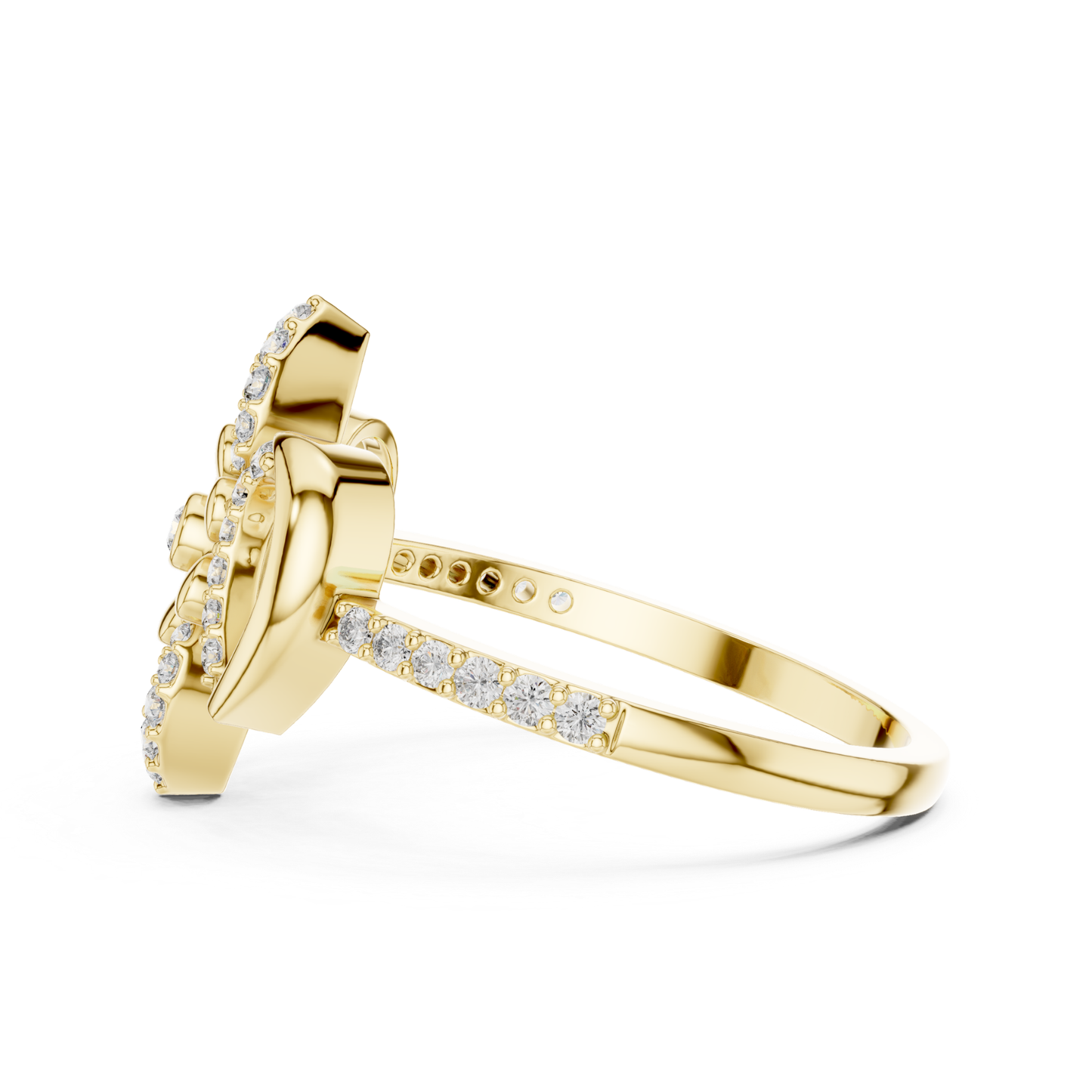 Floral Diamond Open Ring | Elegant Luxury Flower Style