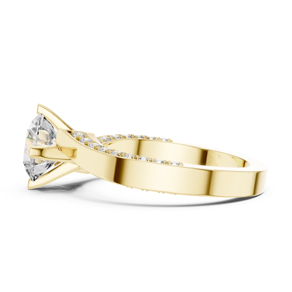 Round Cut Diamond Bypass Engagement Ring | Modern Luxury Style