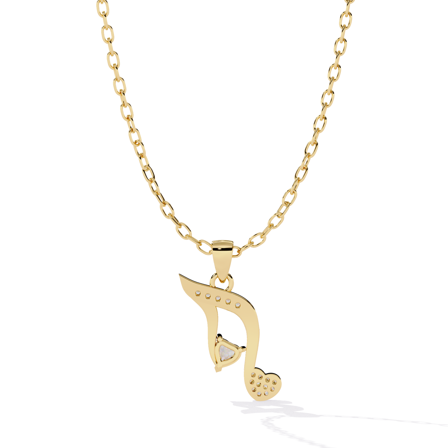 Musical Note Heart Diamond Pendant for Valentine | Fine Gold