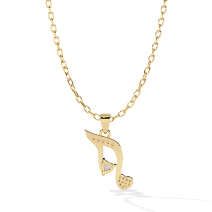 Musical Note Heart Diamond Pendant for Valentine | Fine Gold