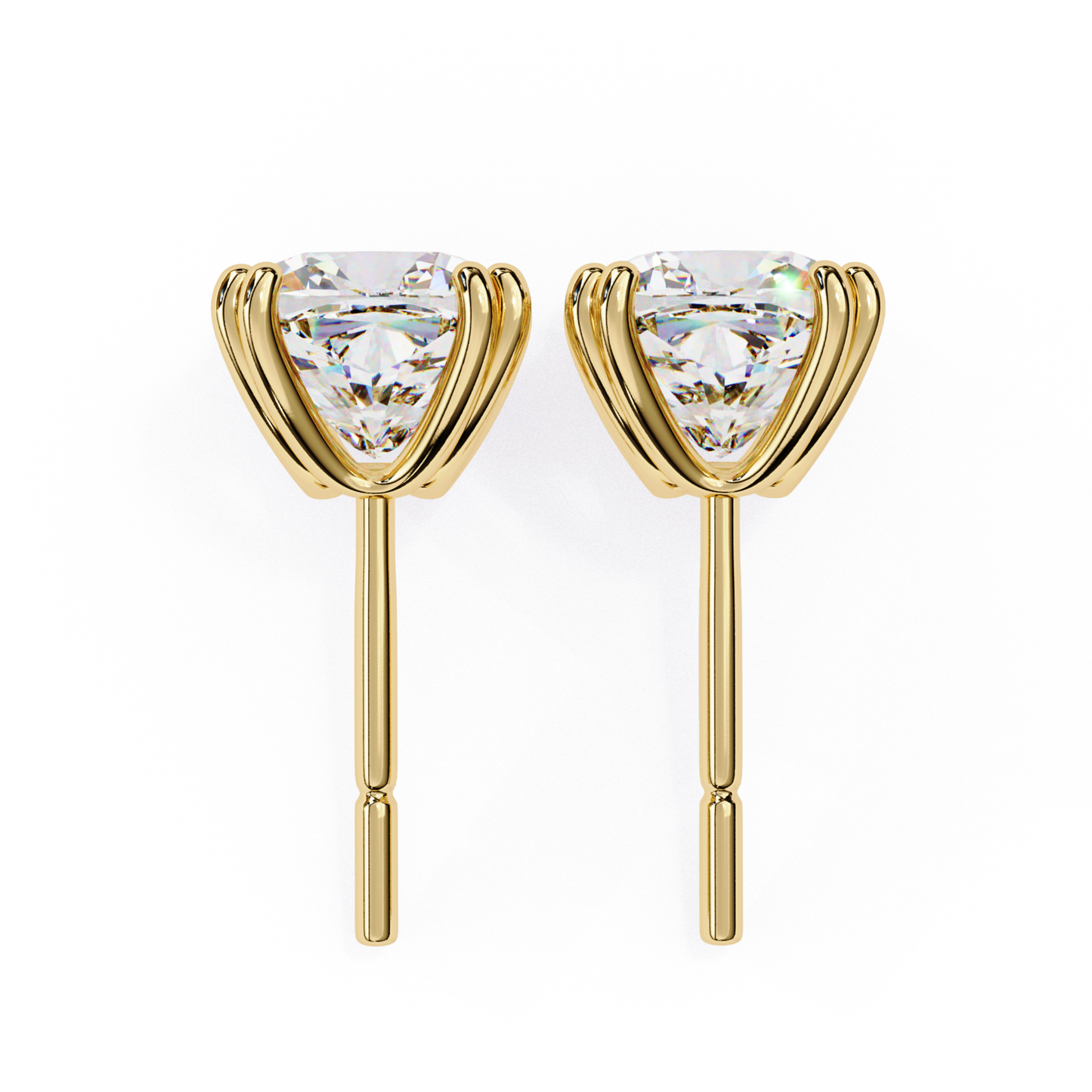 Real Lab Grown Diamond Gold Stud Earrings | Timeless Fine Jewelry