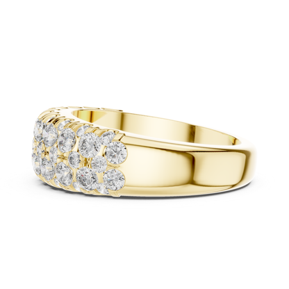 Multi Row Diamond Ring with Round Brilliant Elegance | Timeless Luxury
